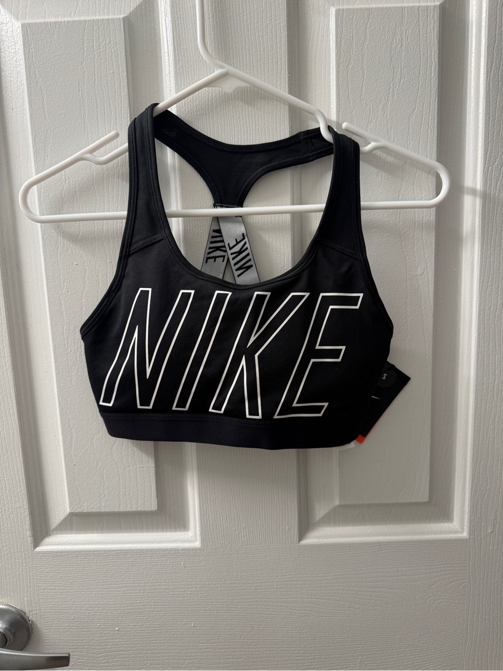 Nike Black Sports Bra with White Logo